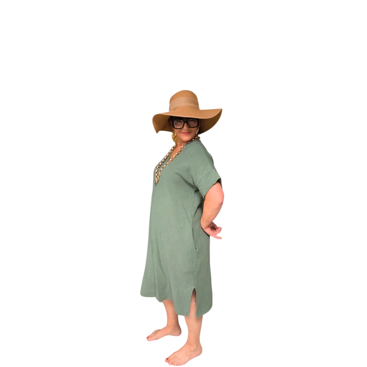 Sisi (robe droite longue gaz de coton)