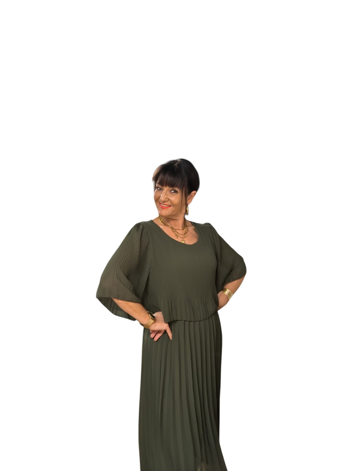 Marina (robe longue plissée)