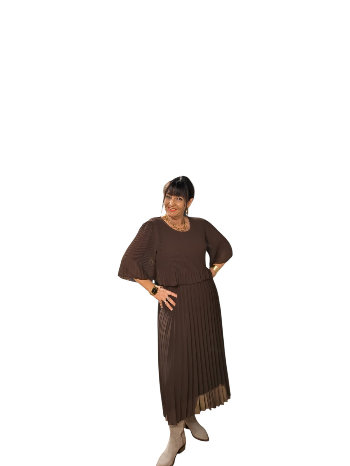 Marina (robe longue plissée)