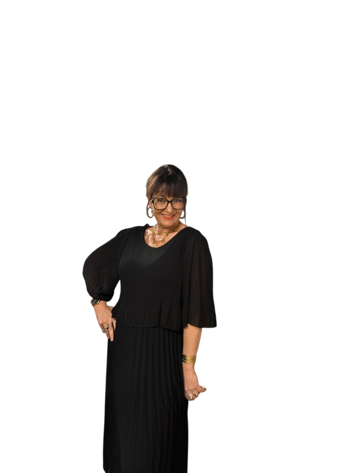 Marina (robe longue plissée)