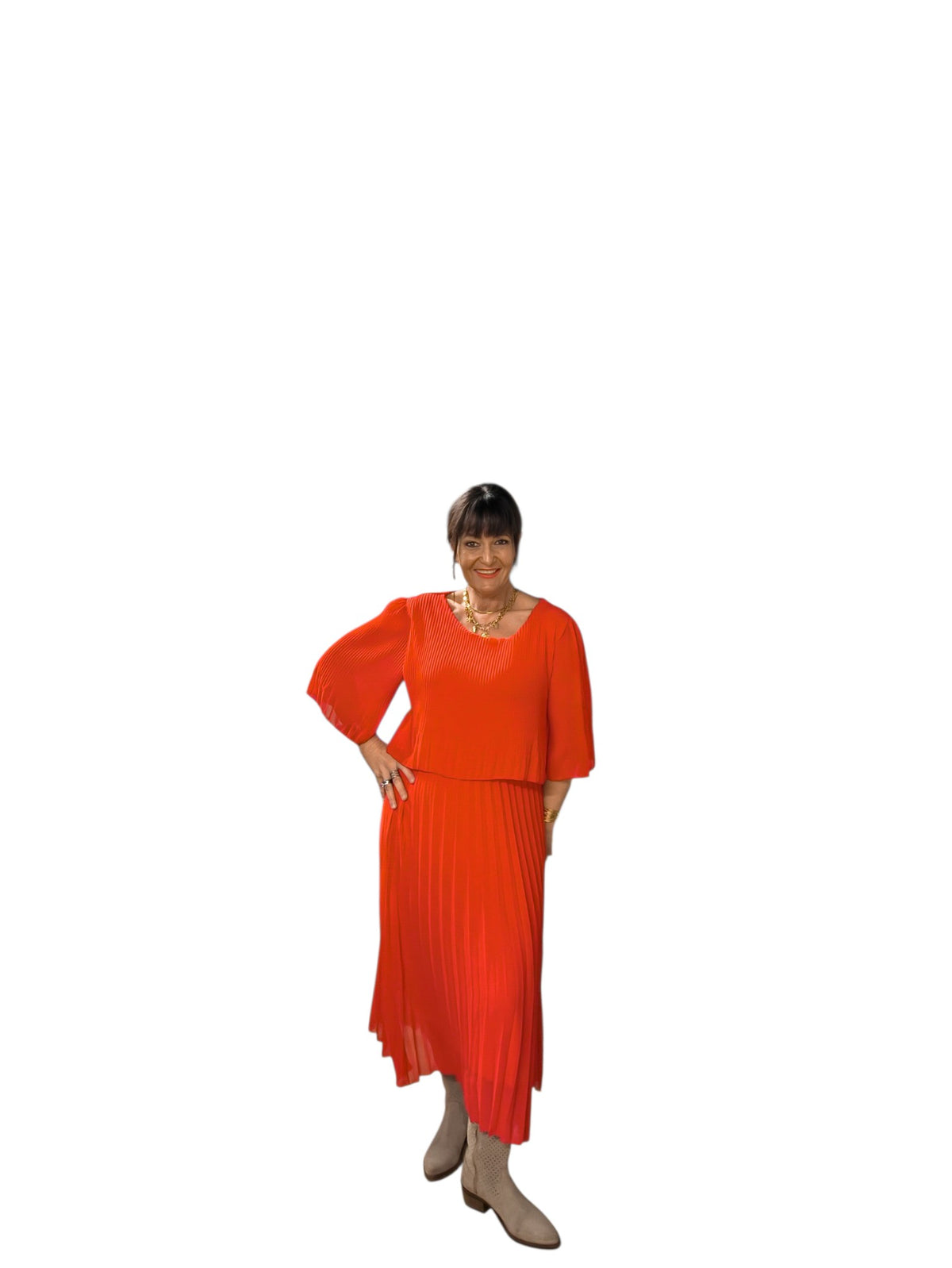Marina (robe longue plissée)