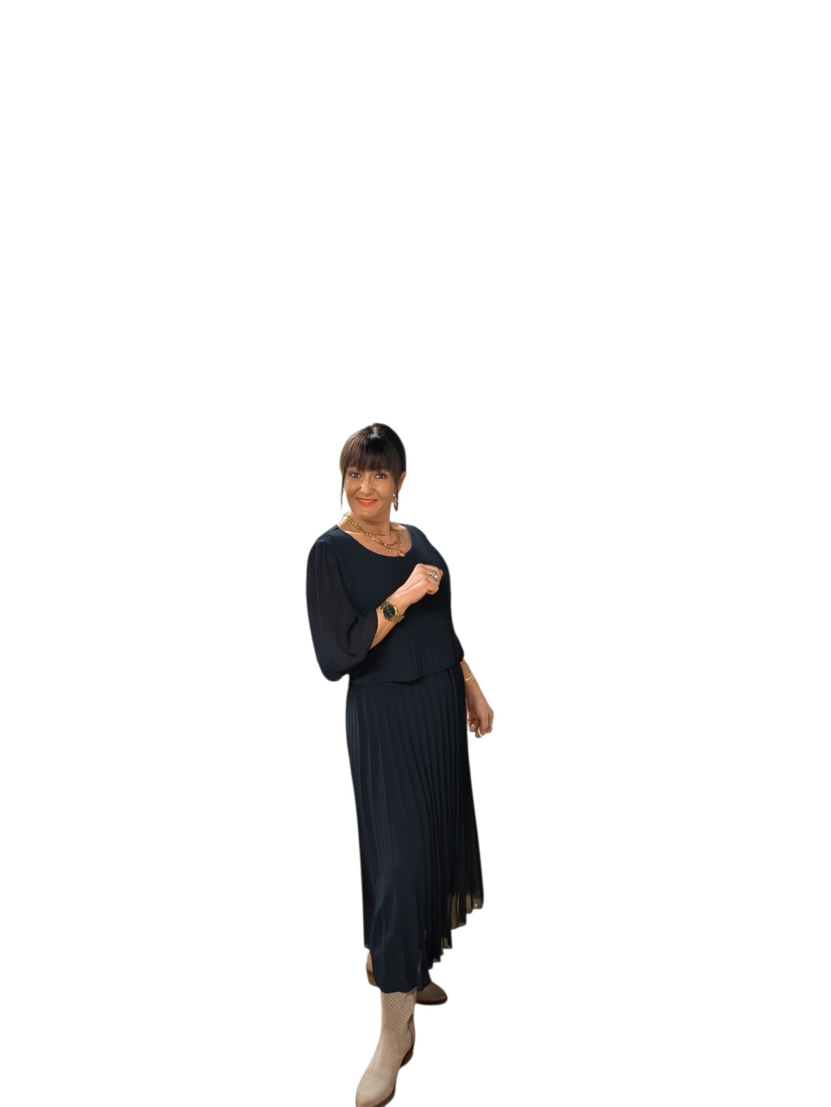 Marina (robe longue plissée)