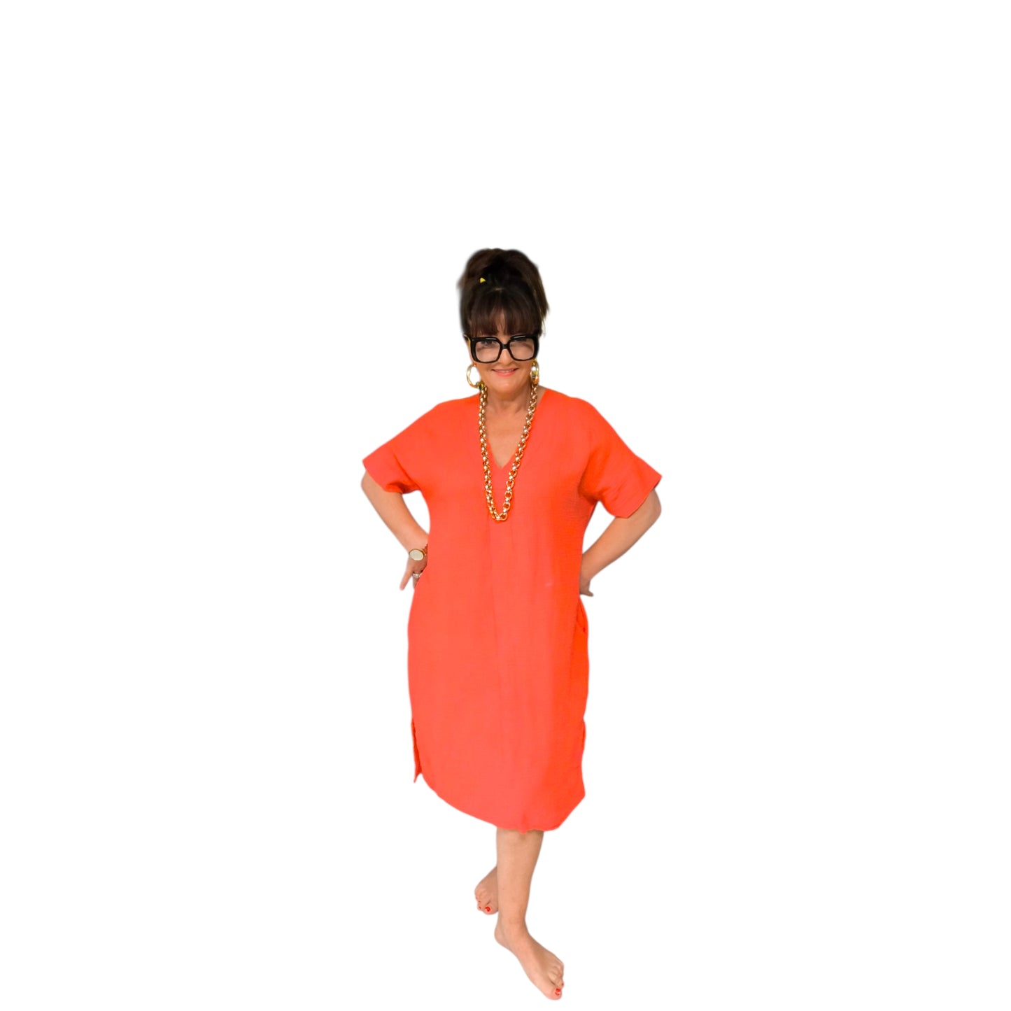 Sisi (robe droite longue gaz de coton)