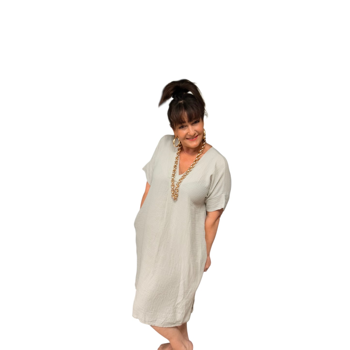 Sisi (robe droite longue gaz de coton)