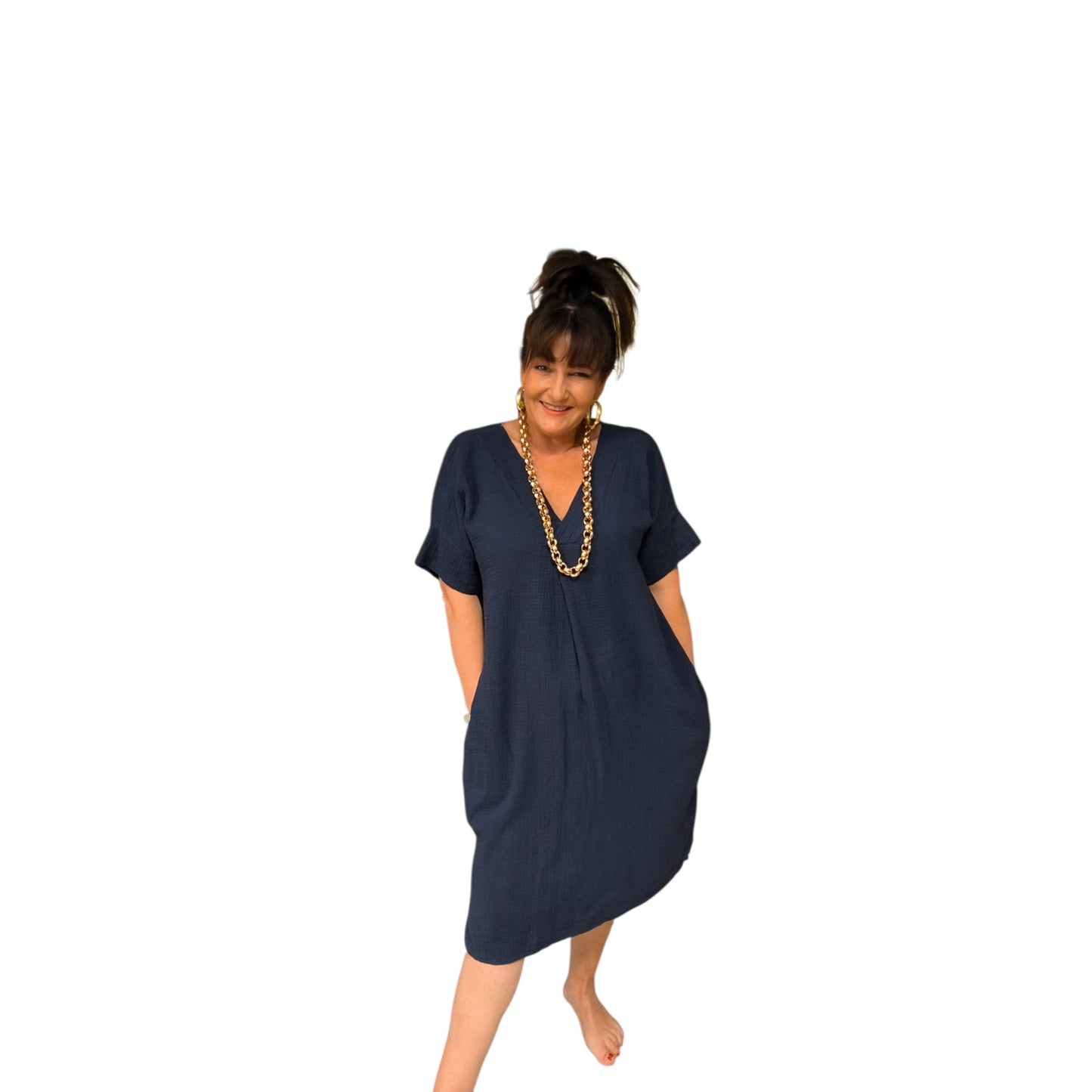 Sisi (robe droite longue gaz de coton)