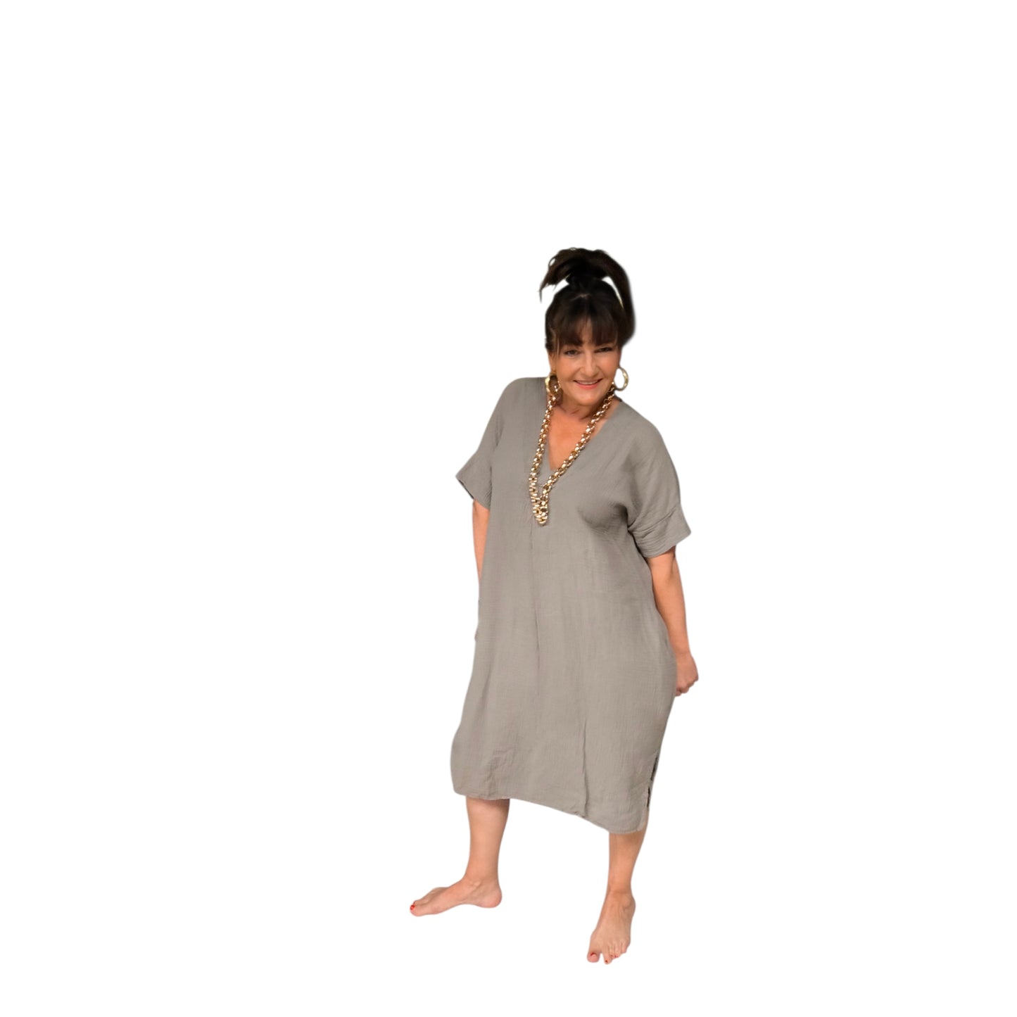 Sisi (robe droite longue gaz de coton)