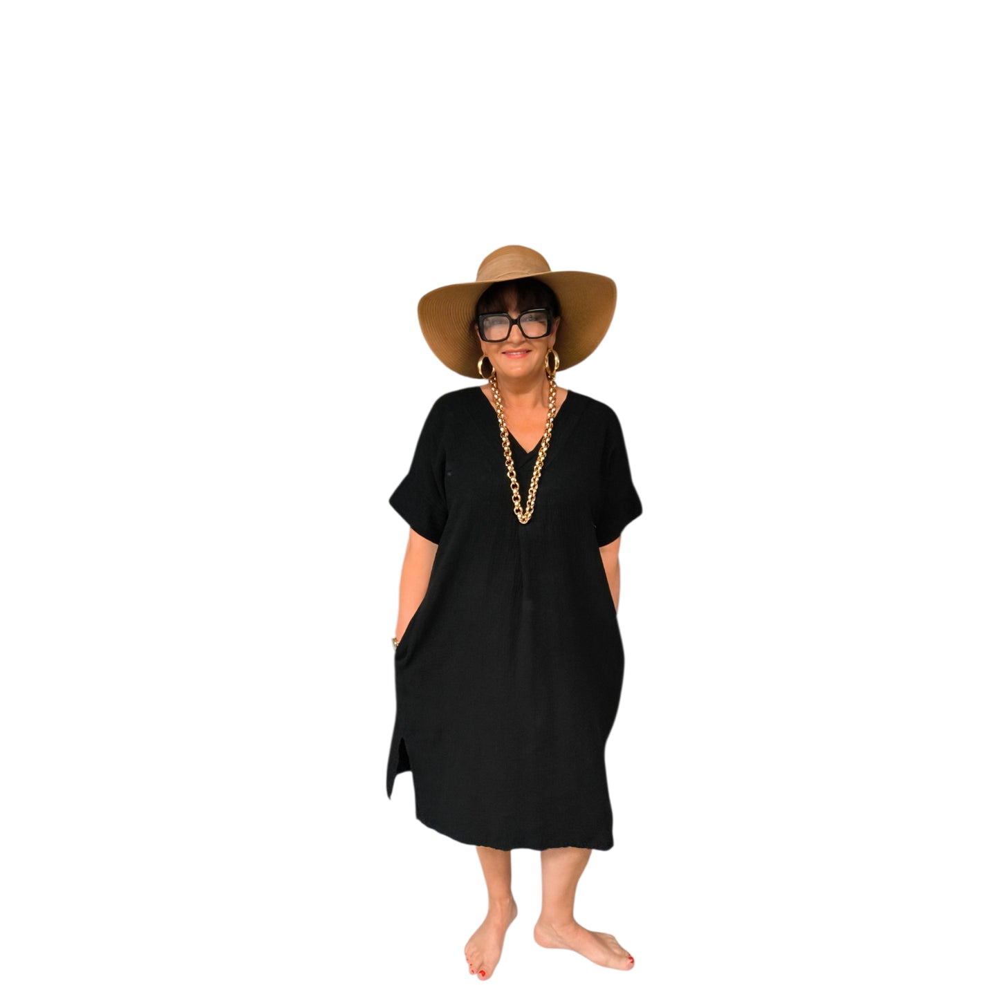 Sisi (robe droite longue gaz de coton)