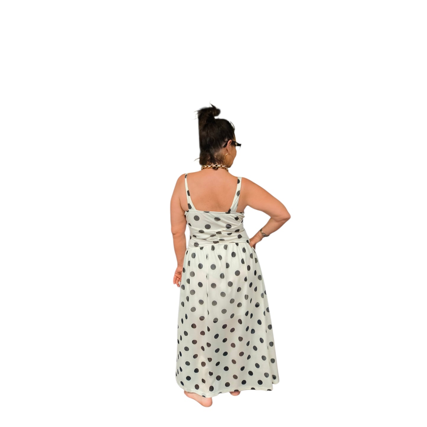 isa (robe longue pois)