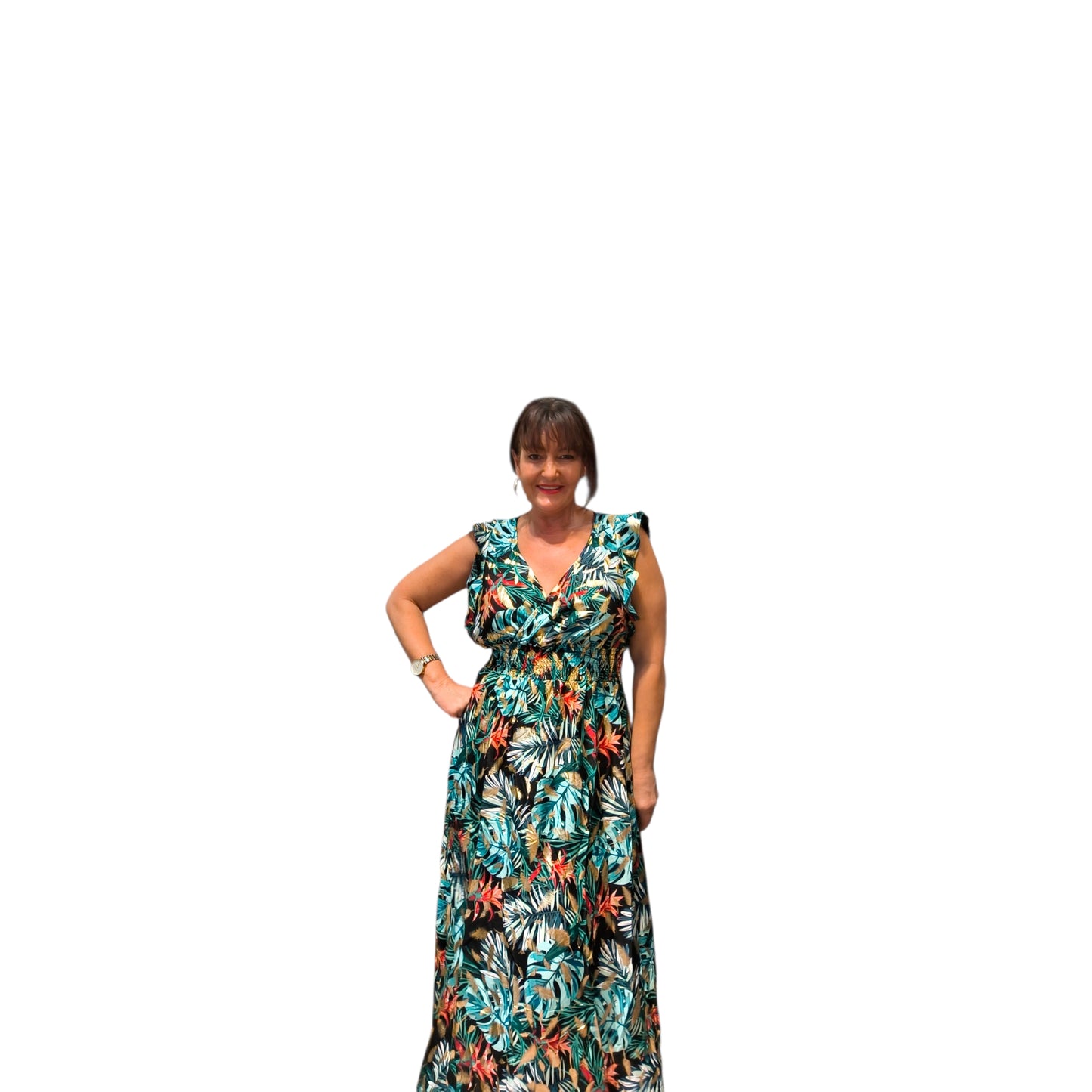 Blandine (Robe longue manches volants)
