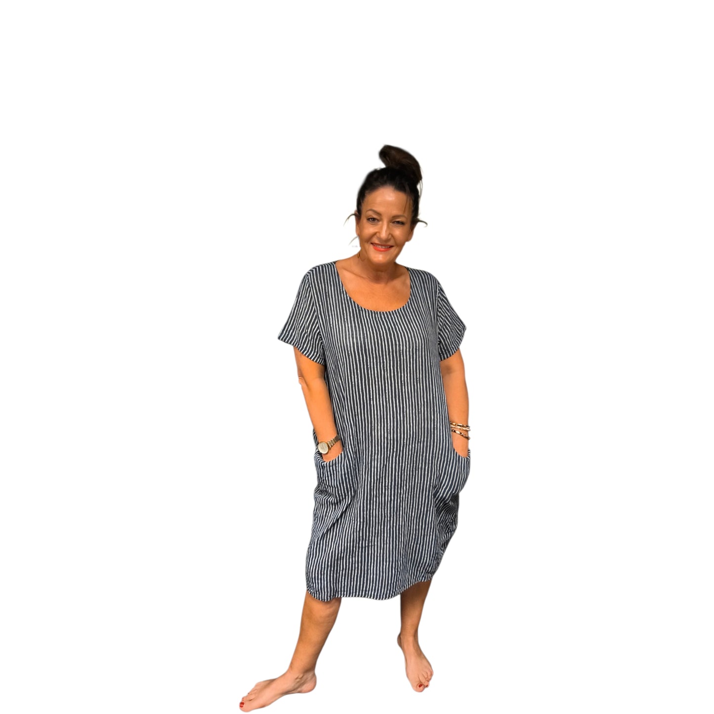 Oline (robe droite poche)