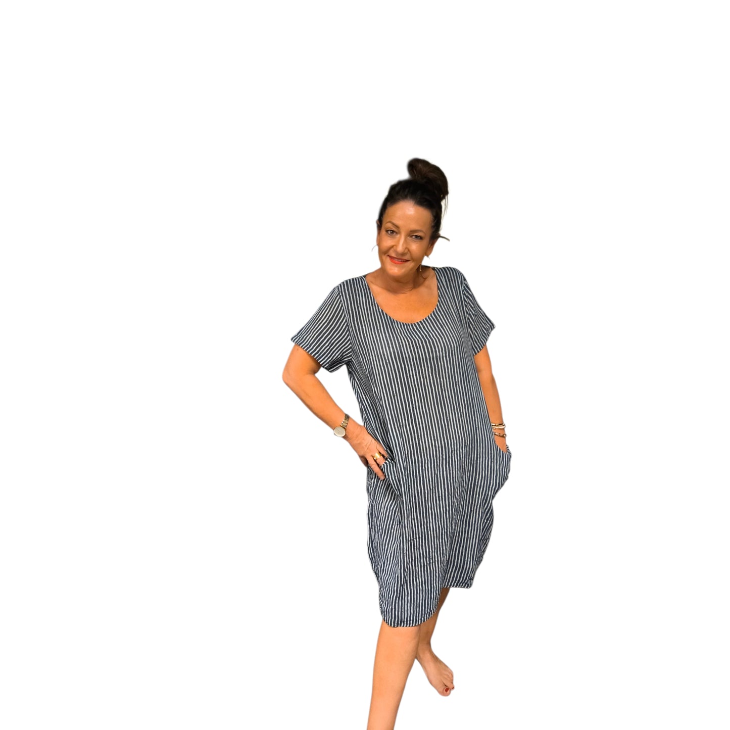 Oline (robe droite poche)