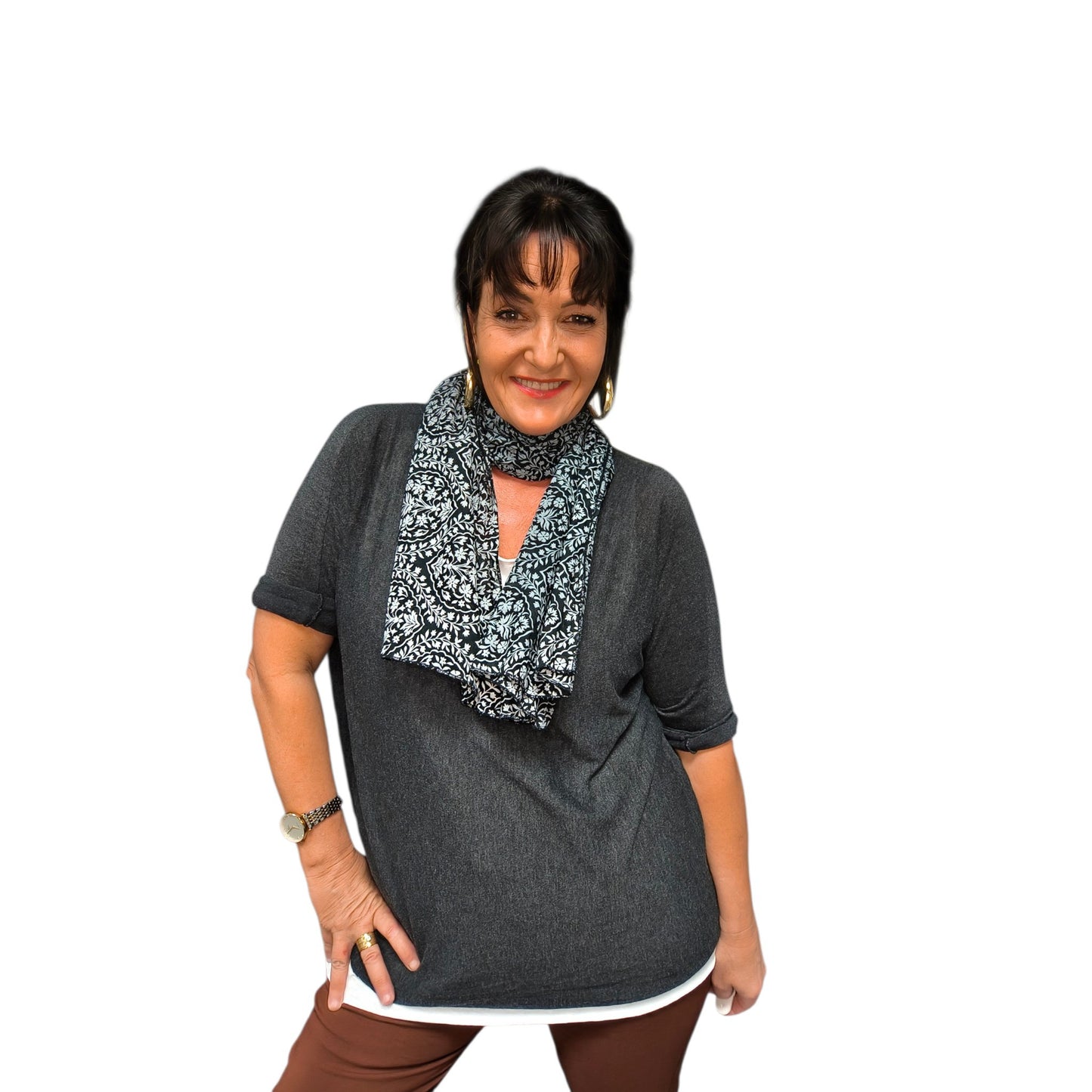 Oliver (pull fin avec débardeur et foulard)