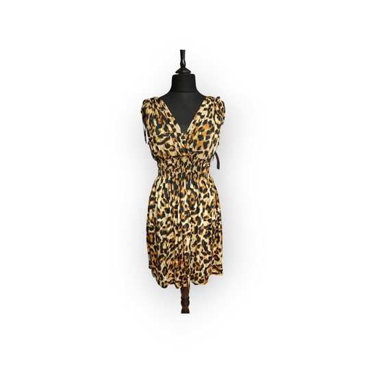 Robe magique léopard courte bretelles