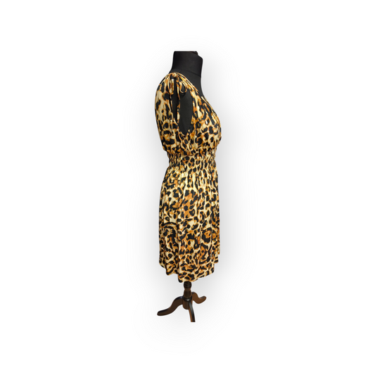 Robe magique léopard courte bretelles