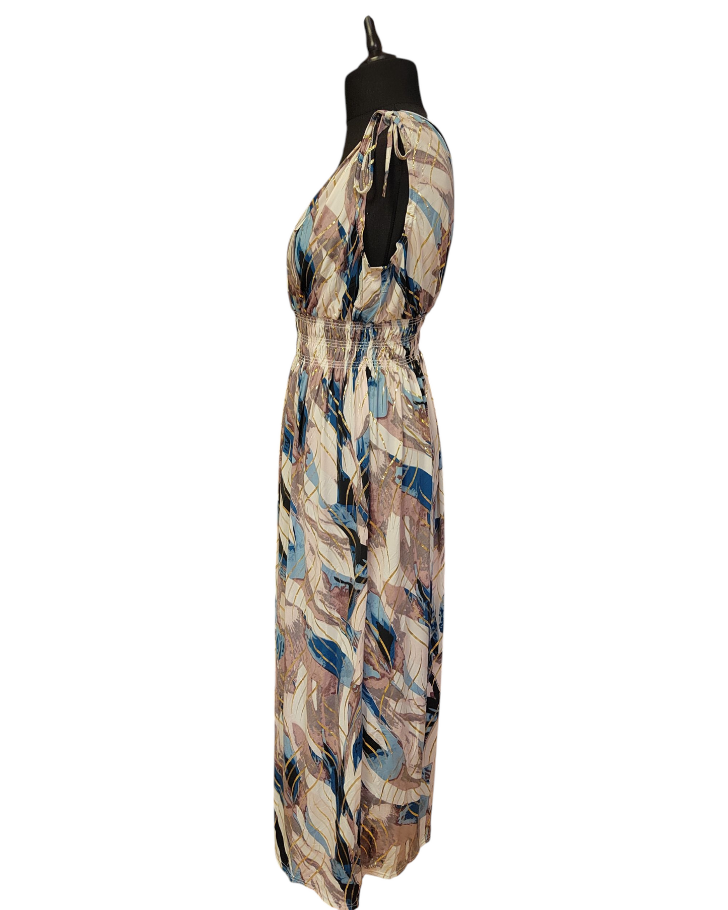Robe magique bretelles longue lina(doré)