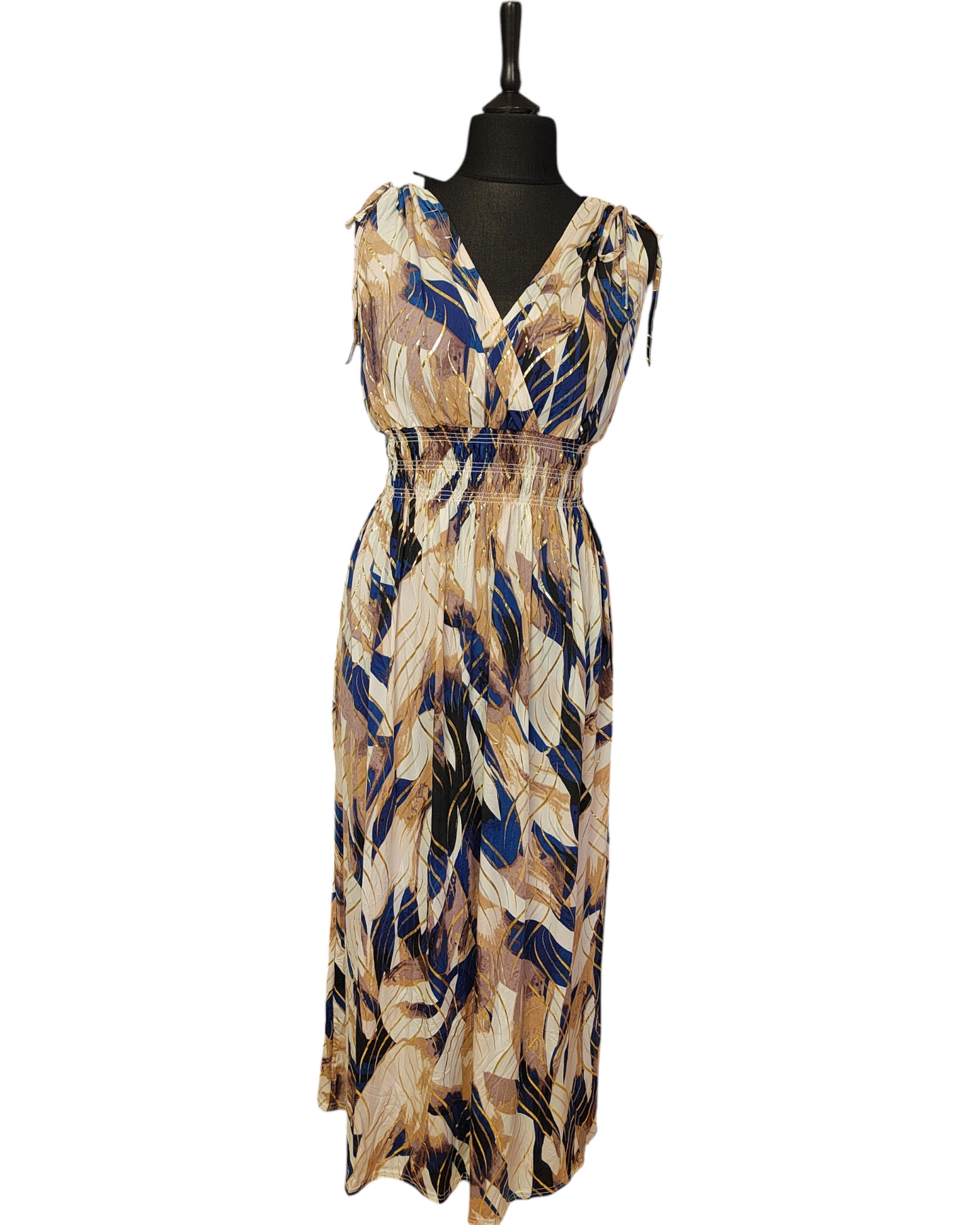 Robe magique bretelles longue lina(doré)