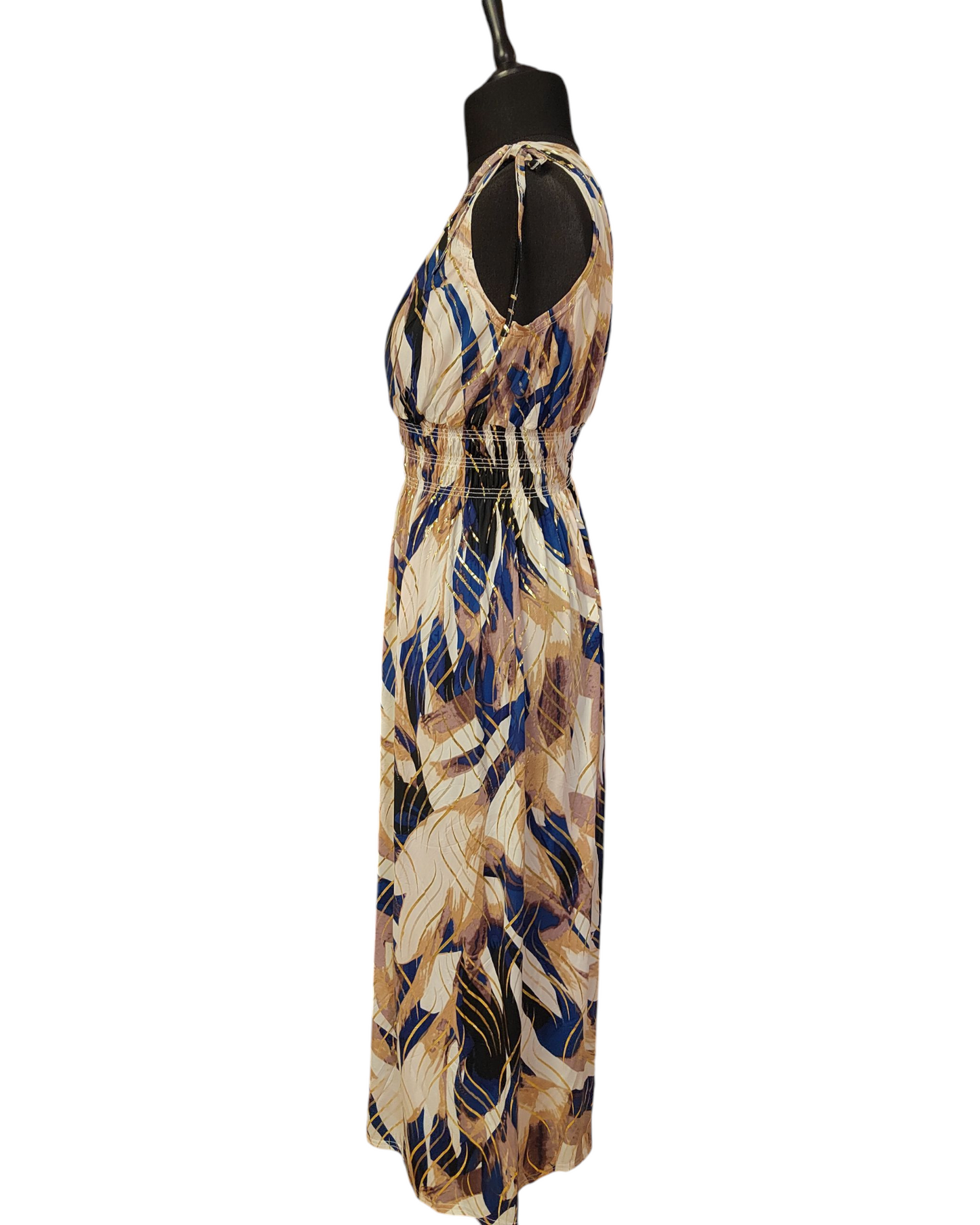 Robe magique bretelles longue lina(doré)