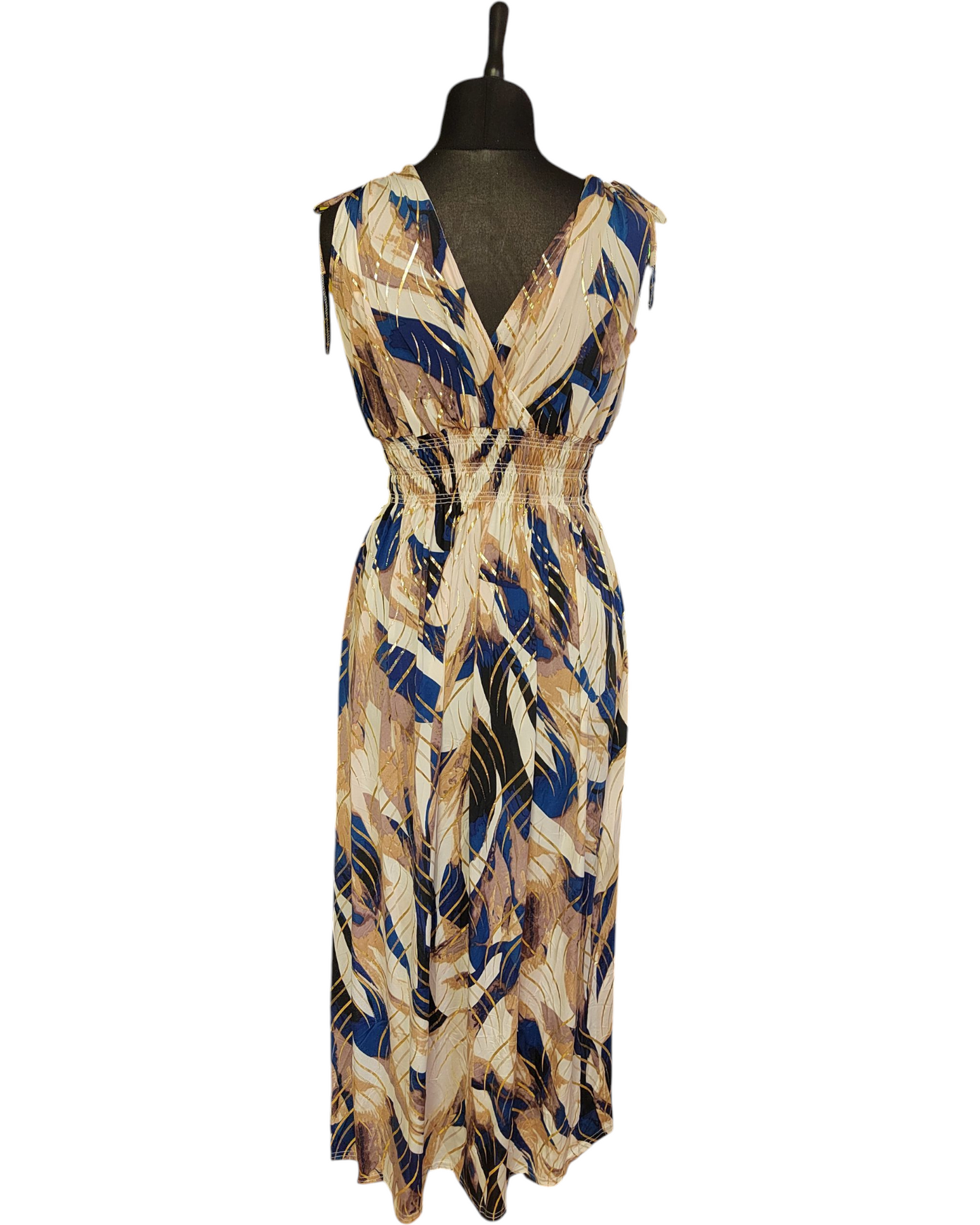 Robe magique bretelles longue lina(doré)