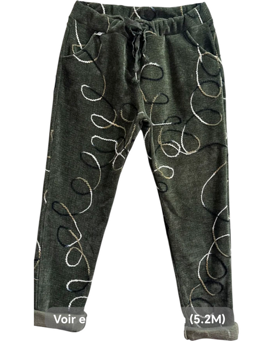 SONIA (PANTALON VELOUR BRODÉ)