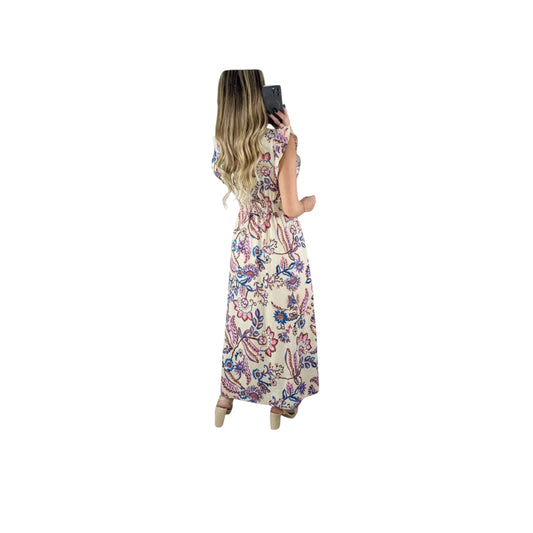 LILA ( ROBE LONGUE MANCHE VOLANT)