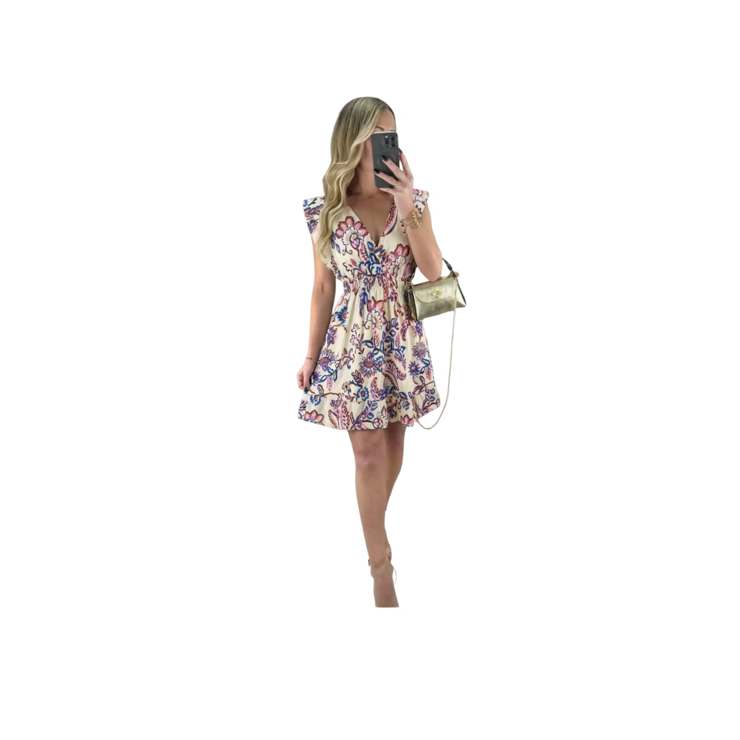 LILA (ROBE COURTE MANCHE VOLANT)