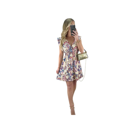 LILA (ROBE COURTE MANCHE VOLANT)