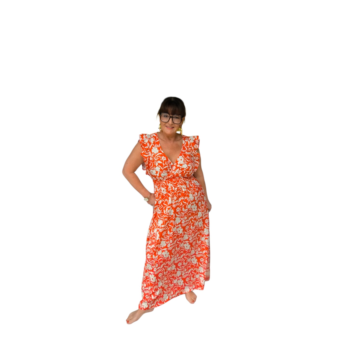 Marjorie (robe longue manches volants)